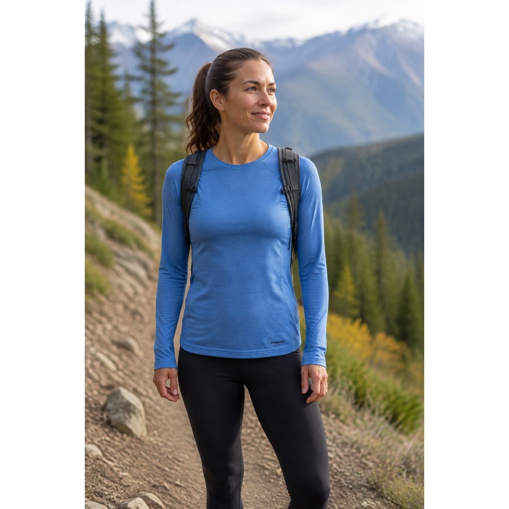 Patagonia Capilene 3 Midweight Blue Long Sleeve Base Layer Top Womens Small
